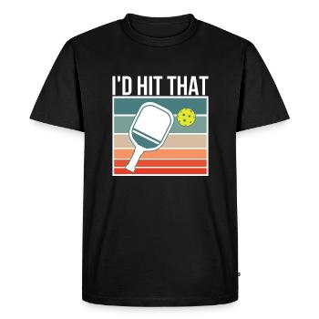 J’aurais frappé ce cadeau de chemise pickleball - T-shirt Premium bio Homme - noir - Devant - Nico (187cm)