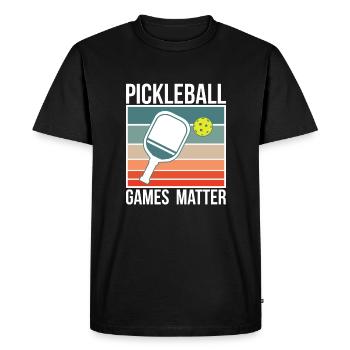 Pickleball Games Matter Shirt Cadeau - T-shirt Premium bio Homme - noir - Devant - Nico (187cm)
