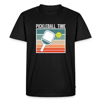 Pickleball Time Cadeau Vintage Rétro - T-shirt Premium bio Homme - noir - Devant - Nico (187cm)