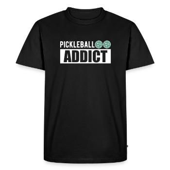 Pickleball Addict Shirt Cadeau - T-shirt Premium bio Homme - noir - Devant - Nico (187cm)