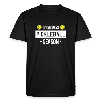Sa saison toujours pickleball - T-shirt Premium bio Homme - noir - Devant - Nico (187cm)