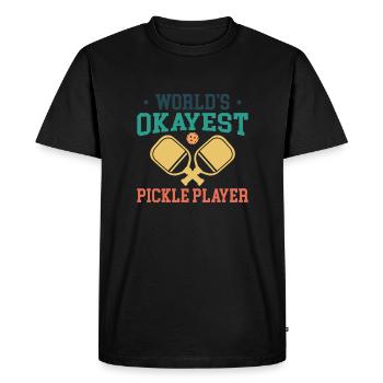 World Okayest Pickle Ball Player - Men's Premium Organic T-Shirt - black - Front - Nico (187cm)