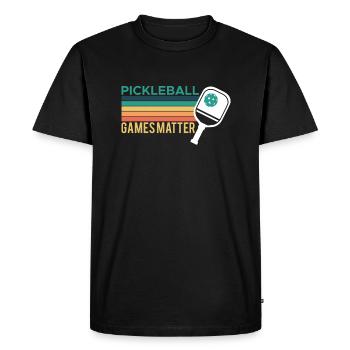 PickleBall Games Matter Shirt Cadeau - T-shirt Premium bio Homme - noir - Devant - Nico (187cm)