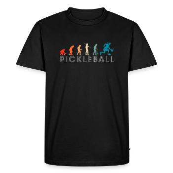 Chemise Vintage Retro Evolution Pickleball - T-shirt Premium bio Homme - noir - Devant - Nico (187cm)