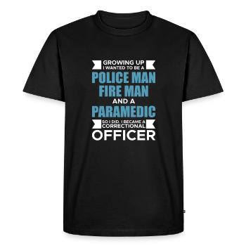 Un agent correctionnel dit un cadeau de chemise - T-shirt Premium bio Homme - noir - Devant - Nico (187cm)