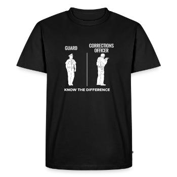 Garde VS Chemise d’agent correctionnel - T-shirt Premium bio Homme - noir - Devant - Nico (187cm)