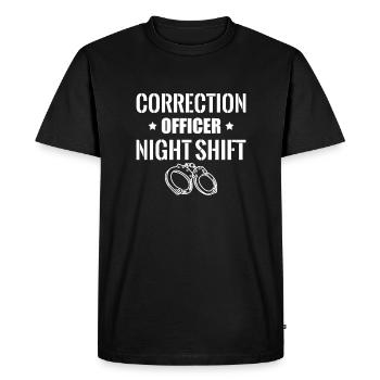 Correctional Officer Night Shift Shirt Gift - Men's Premium Organic T-Shirt - black - Front - Nico (187cm)