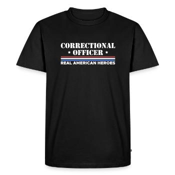 Agent correctionnel De vrais héros américains - T-shirt Premium bio Homme - noir - Devant - Nico (187cm)