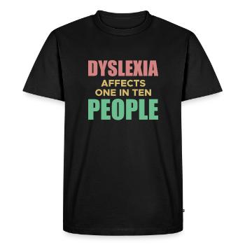 La dyslexie affecte une personne sur dix Chemise - T-shirt Premium bio Homme - noir - Devant - Nico (187cm)