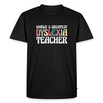 Le plus grand enseignant de dyslexie au monde - T-shirt Premium bio Homme - noir - Devant - Nico (187cm)