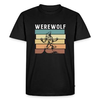 Vintage Retro Werewolf Werewolf Shirt Gift - Men's Premium Organic T-Shirt - black - Front - Nico (187cm)