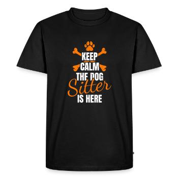 Gardez votre calme Le chien gardien est ici Cadeau de chemise - T-shirt Premium bio Homme - noir - Devant - Nico (187cm)
