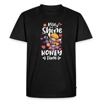 Rise Shine Its Honey Time Shirt Beekeeper - Men's Premium Organic T-Shirt - black - Front - Nico (187cm)