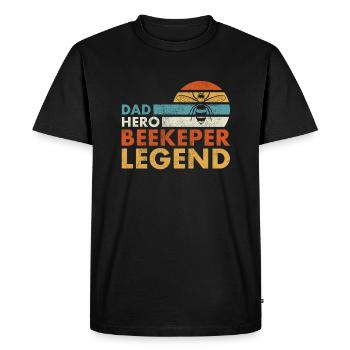 Papa Héros Apiculteur Légende Chemise Cadeau - T-shirt Premium bio Homme - noir - Devant - Nico (187cm)