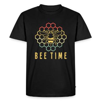 Bee Time Vintage Retro Beekeeper Chemise Cadeau - T-shirt Premium bio Homme - noir - Devant - Nico (187cm)