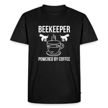 Beekeeper Powered By Coffee - Men's Premium Organic T-Shirt - black - Front - Nico (187cm)