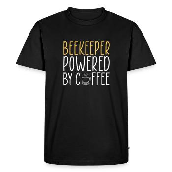 Beekeeper Powered By Coffee - Men's Premium Organic T-Shirt - black - Front - Nico (187cm)