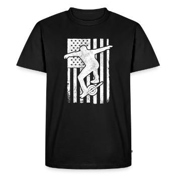 États-Unis Flag America Flag Onewheel Shirt - T-shirt Premium bio Homme - noir - Devant - Nico (187cm)
