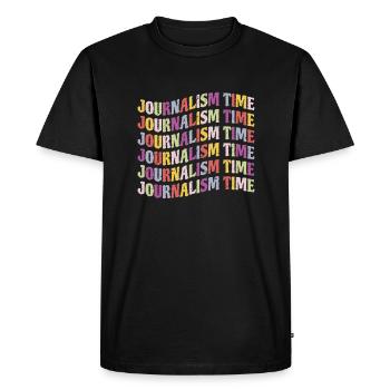 Journalism Time Shirt Gift - Men's Premium Organic T-Shirt - black - Front - Nico (187cm)