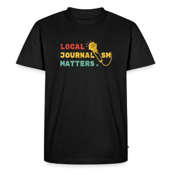 Local Journalism Matters Shirt Gift - Men's Premium Organic T-Shirt - black - Front - Nico (187cm)