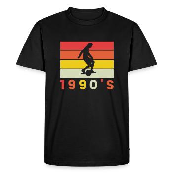 1990 ́s Vintage Retro Onewheel Shirt - Men's Premium Organic T-Shirt - black - Front - Nico (187cm)