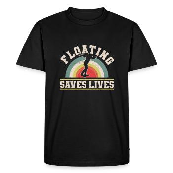 Floating Saves Lives Shirt Gift - Men's Premium Organic T-Shirt - black - Front - Nico (187cm)