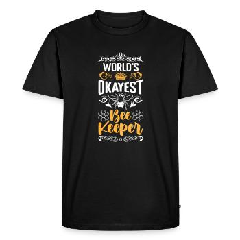 Worlds Okayest Bee Keeper Chemise Cadeau - T-shirt Premium bio Homme - noir - Devant - Nico (187cm)