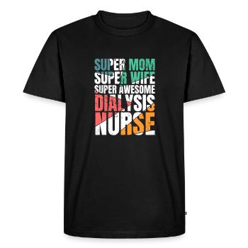Super maman Super Wife Super Asweome Infirmière en dialyse - T-shirt Premium bio Homme - noir - Devant - Nico (187cm)