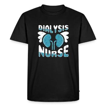 Cadeau de chemise d’infirmière en dialyse - T-shirt Premium bio Homme - noir - Devant - Nico (187cm)