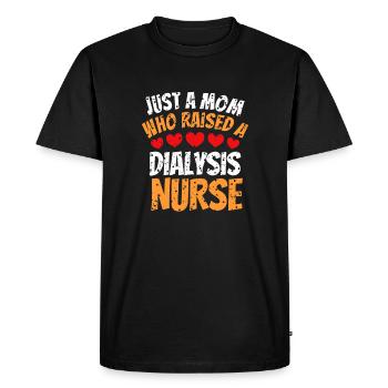 Juste une maman qui a soulevé une chemise d’infirmière en dialyse - T-shirt Premium bio Homme - noir - Devant - Nico (187cm)