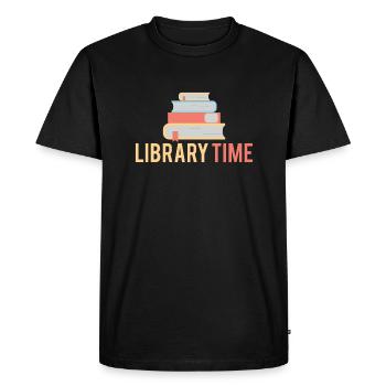 Library Time Shirt Gift Library - Men's Premium Organic T-Shirt - black - Front - Nico (187cm)