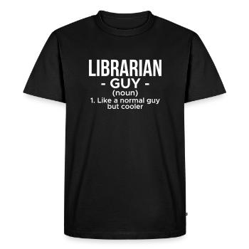 Bibliothécaire Guy définition chemise cadeau - T-shirt Premium bio Homme - noir - Devant - Nico (187cm)
