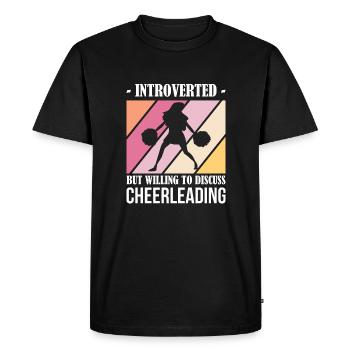 Introverted But Willing to Discuss Cheerleading - Men's Premium Organic T-Shirt - black - Front - Nico (187cm)