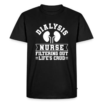 Cadeau de chemise d’infirmière en dialyse - T-shirt Premium bio Homme - noir - Devant - Nico (187cm)