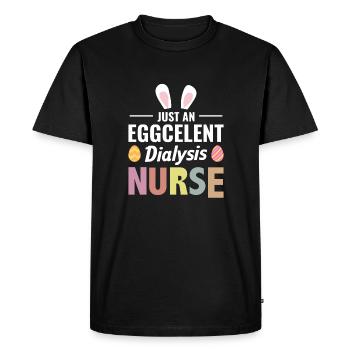 Juste une chemise d’infirmière en dialyse Eggcelent - T-shirt Premium bio Homme - noir - Devant - Nico (187cm)