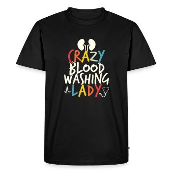 Crazy Blood Washing Lady Dialysis Nurse - T-shirt Premium bio Homme - noir - Devant - Nico (187cm)