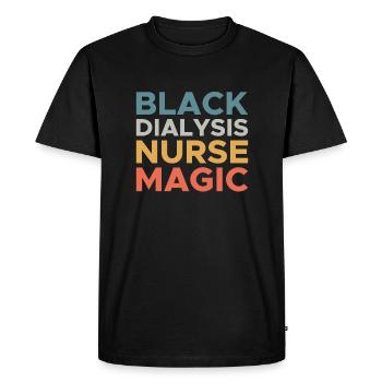 Infirmière en dialyse noire Magic - T-shirt Premium bio Homme - noir - Devant - Nico (187cm)