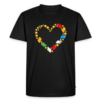 Cadeau de chemise de bibliothécaire du cœur - T-shirt Premium bio Homme - noir - Devant - Nico (187cm)