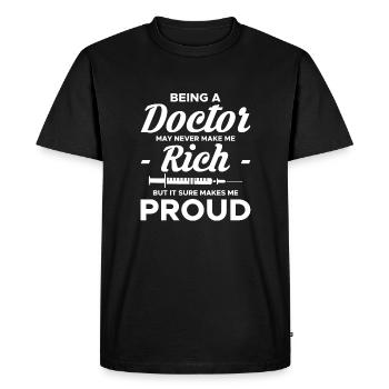 Être un cadeau de chemise de médecin - T-shirt Premium bio Homme - noir - Devant - Nico (187cm)