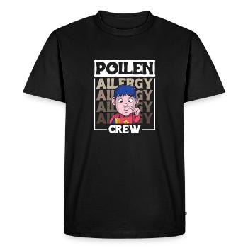 Cadeau de chemise d’équipage contre les allergies au pollen - T-shirt Premium bio Homme - noir - Devant - Nico (187cm)