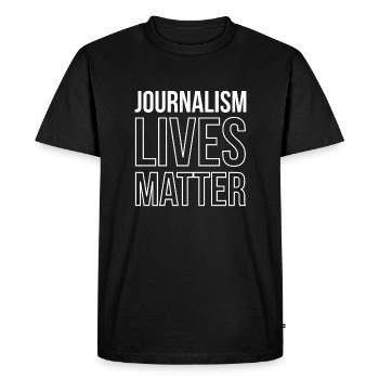 Journalism Lives Matter - Men's Premium Organic T-Shirt - black - Front - Nico (187cm)