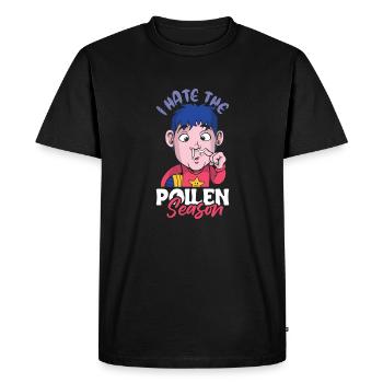 Je déteste la chemise de saison du pollen - T-shirt Premium bio Homme - noir - Devant - Nico (187cm)