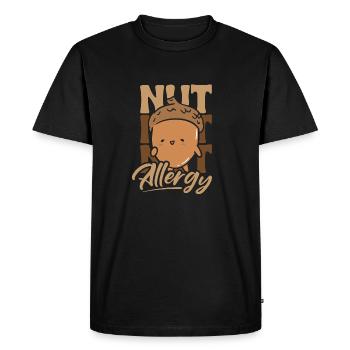 Chemise d’allergie aux noix Allergie aux arachides - T-shirt Premium bio Homme - noir - Devant - Nico (187cm)