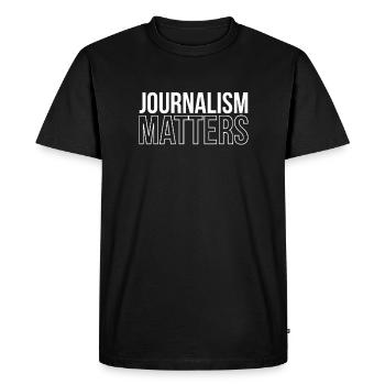 Journalism Matters Chemise Cadeau Journaliste - T-shirt Premium bio Homme - noir - Devant - Nico (187cm)