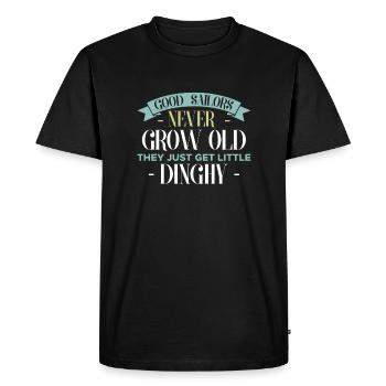 Good Sailors Never Grow Old They... - Men's Premium Organic T-Shirt - black - Front - Nico (187cm)