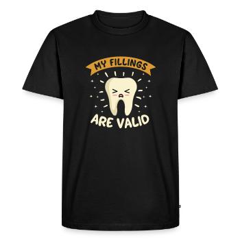 Mes garnitures sont des chemises valides - T-shirt Premium bio Homme - noir - Devant - Nico (187cm)