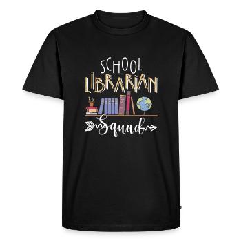 Cadeau de chemise d’escouade de bibliothécaire scolaire - T-shirt Premium bio Homme - noir - Devant - Nico (187cm)