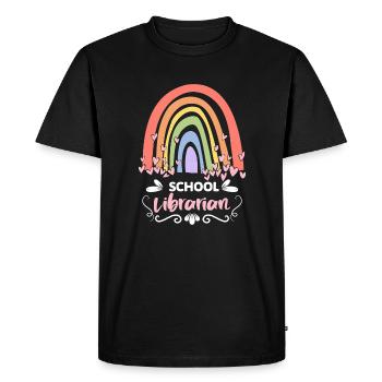 Cadeau de chemise de bibliothécaire scolaire - T-shirt Premium bio Homme - noir - Devant - Nico (187cm)