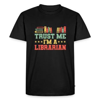 Faites-moi confiance dans un cadeau de chemise de bibliothécaire - T-shirt Premium bio Homme - noir - Devant - Nico (187cm)