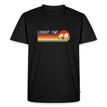 Library Time Vintage Retro Shirt Cadeau - T-shirt Premium bio Homme - noir - Devant - Nico (187cm)